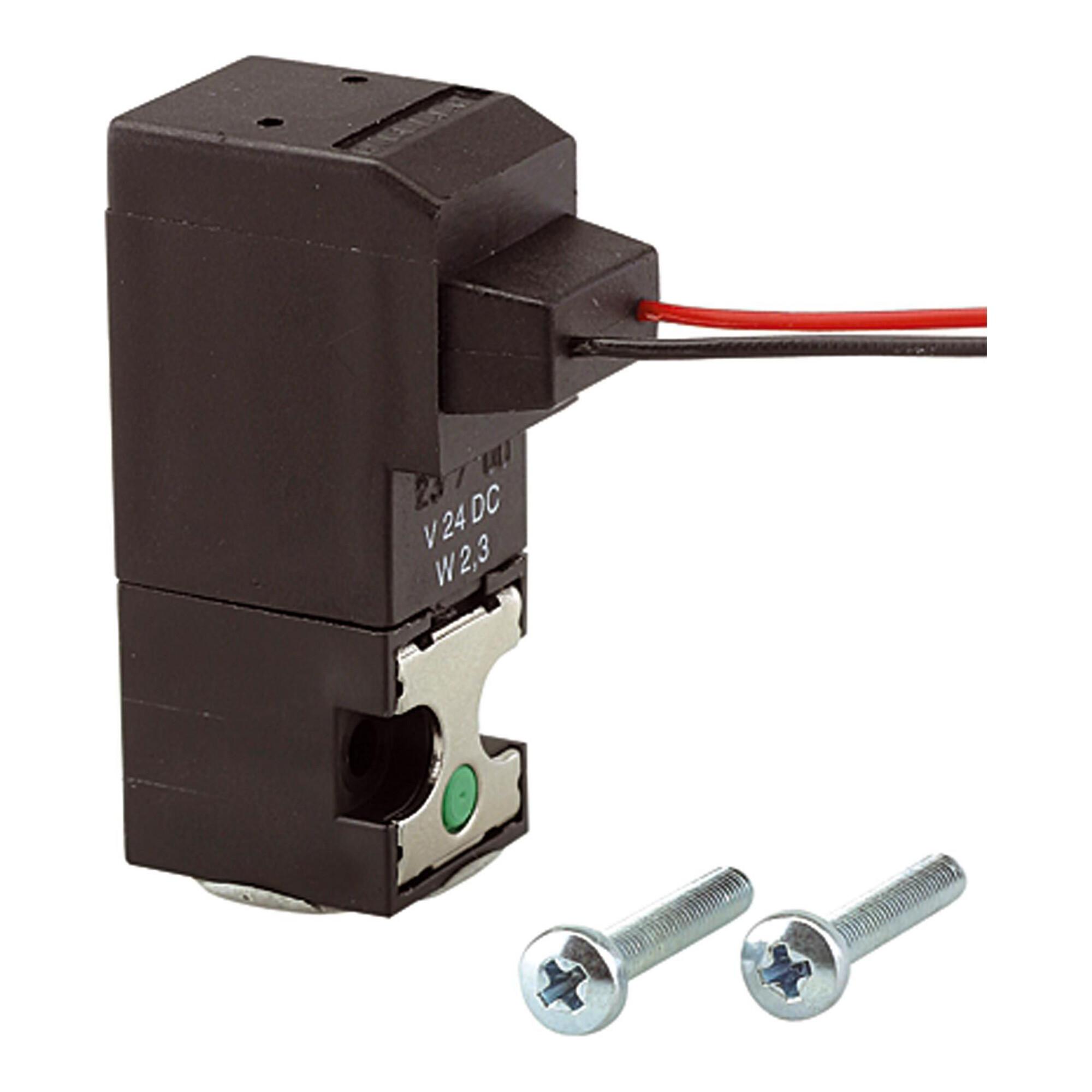 Riegler 3/2-Mini-Magnetventil direktgesteuert NC, 24 VDC, Kabel 30 cm (MV 1051.2)