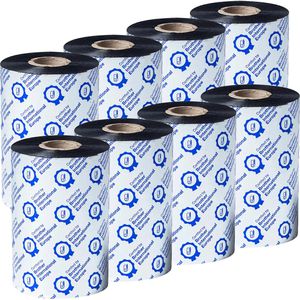 Brother Farbband BSP-1D450-110 Premium, Wachs/Harz, Thermotransfer, 110 mm x 450 m, schwarz, 8 Rollen