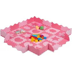 Relaxdays, Spielteppich + Spielmatte, Puzzlematte mit Rand (31.50 x 31.50 cm)