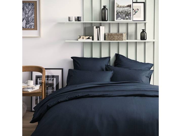 Parure de lit Housse de couette 200x200 + taie carrée marine
