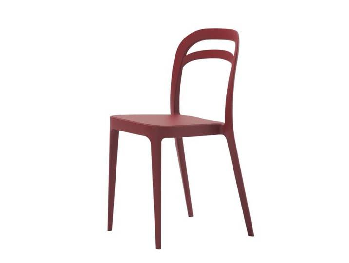 ALMA DESIGN set de 4 chaises JULIE (Rouge cerise - Polypropylène)