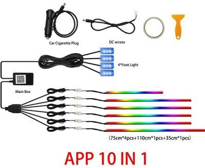 Uplift Treasures RGB Symphony Car Ambient Light Kit car Cigarette 10 In1