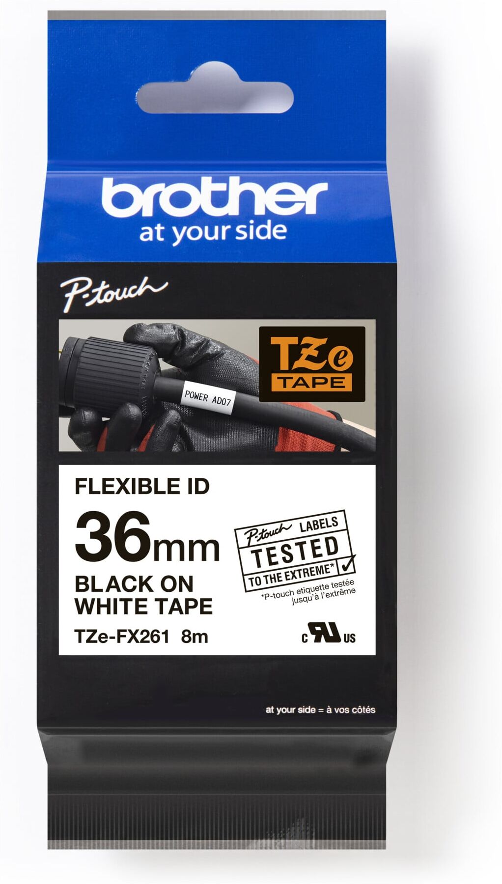 Brother Schriftbandkassette TZe-FX261 weiß/schwarz (TZEFX261)