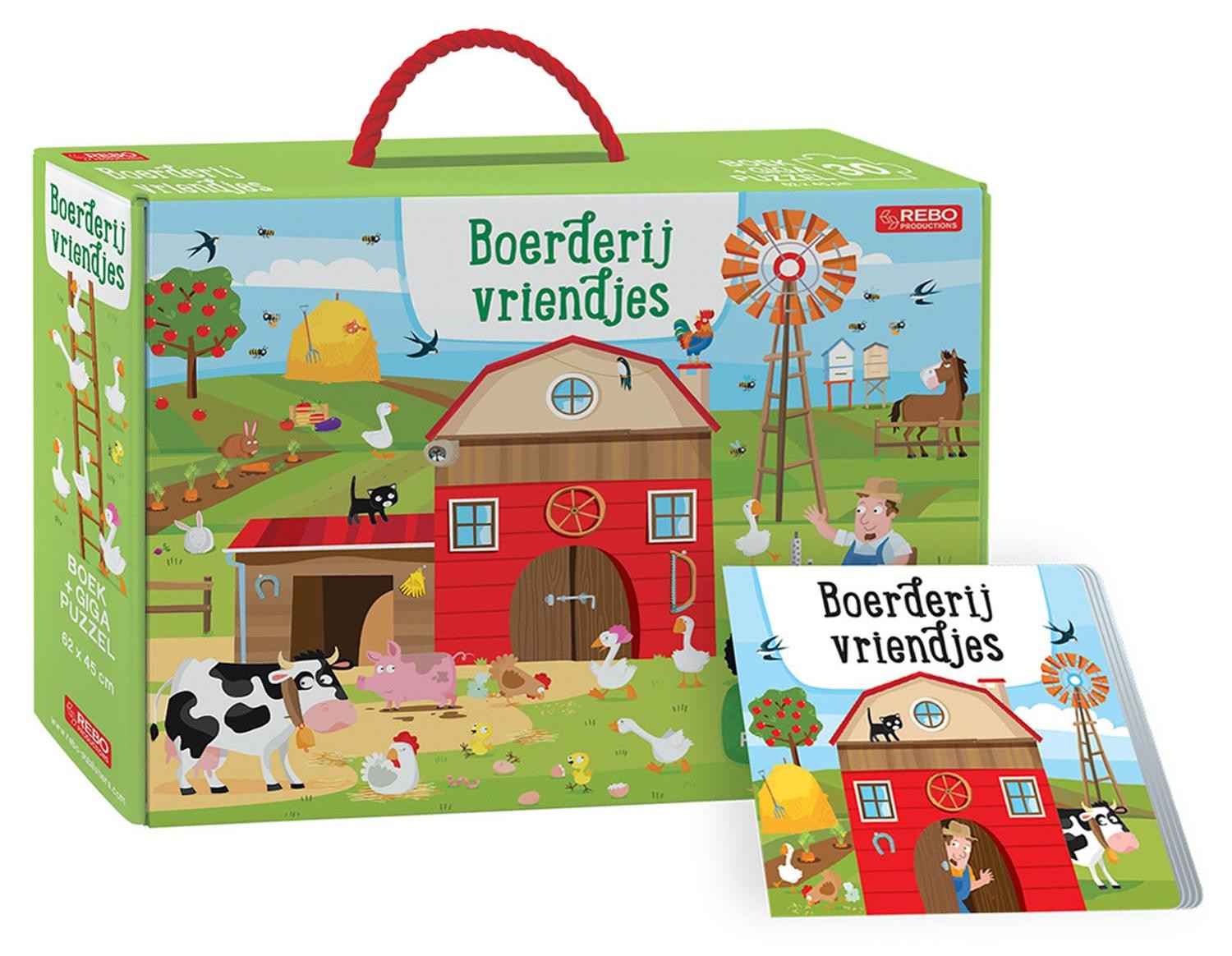 Boek en puzzel van Rebo Publishers – Boerderijvrienden – 30-delig