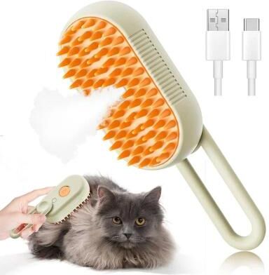 Uplift Picks 3 In 1 Steam Pet Grooming Brush For Cats And Dogs brown