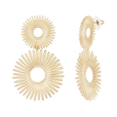 Paar Ohrhänger ADELIA´S "Ohrringe Ohrhänger mit strahlenförmigem Statement-Design", Damen, Gr. Damen, gold (goldfarben), Ohrringe, Modeschmuck, modisch mit strahlenförmigen Anhängern