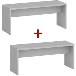 Umkleidebank 1+1 GRATIS, 1000 mm breit, grau