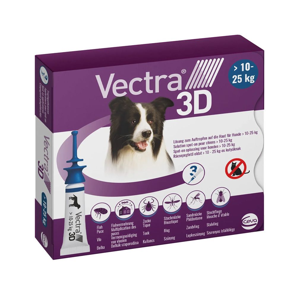Vectra 3D Lsg.z.Auftro.a.d.Haut f.Hunde ü.10-25 kg 3 St Lösung