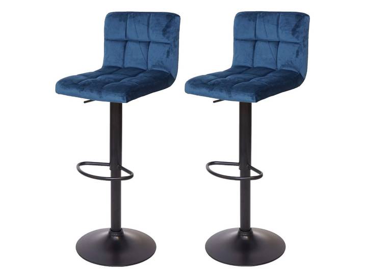 Jamb Barhocker Petrol 2er-Set, Textil, 38x107x41 cm, Esszimmer, Barmöbel, Barhocker