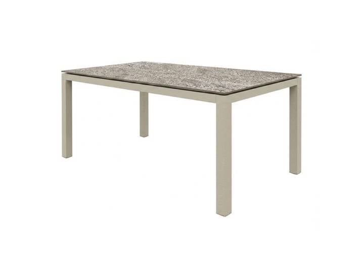 Zebra Alus Gartentisch 160x90cm Aluminium/HPL Taupe Hellgrau