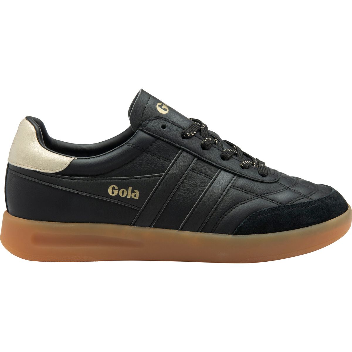 Gola Stadia Leather Sneaker Women black/gold/gum (BY) 37 CLB785-BY-37-blackgoldgum