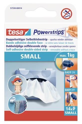 TESA POWERSTRIPS Small Doppelseitiger Klebestreifen Weiß Inhalt: 14St.