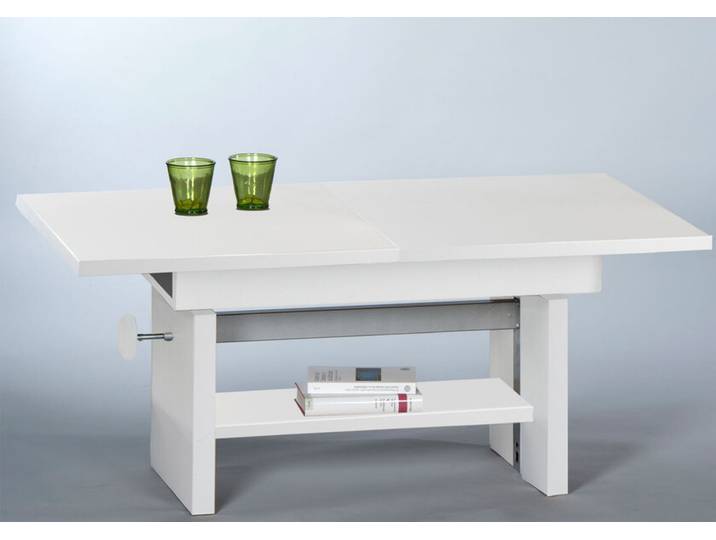 Couchtisch Event Weiß Nachbildung ca. 110-150 x 46-64 x 65 cm