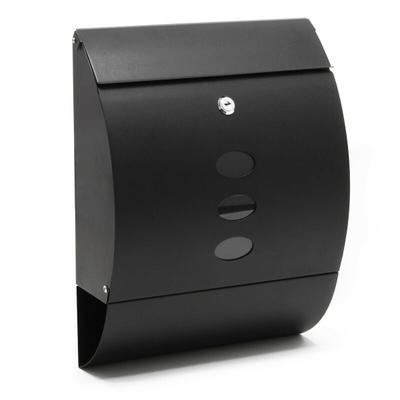 Helloshop26 - Wandmontierter Designbriefkasten mit Zeitungsfach verzinkter Stahl 32 x 40 x 12 cm schwarz 16_0000081