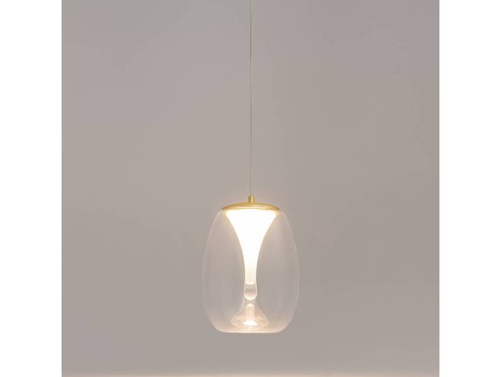 Suspension LED Splash Ø 20cm Transparent/Doré Aluminium / Verre transparent LED Module LED