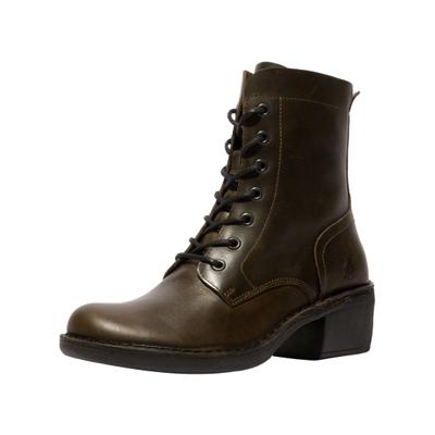 Schnürstiefelette FLY LONDON "Fly London Stiefelette Leder", Damen, Gr. 41, schwarz, Leder, Schuhe Schnürstiefelette
