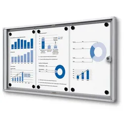 Schaukasten 3x A4 Alu silber Infokasten magnetisch Innen 3xA4 Schaukasten