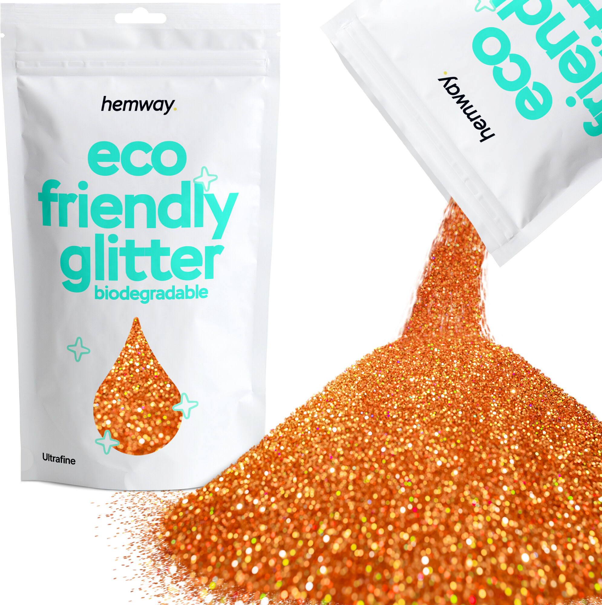 Hemway Biodegradable Eco Friendly Glitter 100g / 3.5oz   Copper Holographic   DIY, Decoration, Arts & Crafts - Copper Holographic - Ultrafine 100g