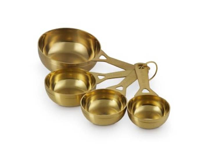 Le Creuset Edelstahl-Messbecher, goldfarben, 4 Stück Set enthält: 1/4, 1/3, 1/2, und 1 Tasse