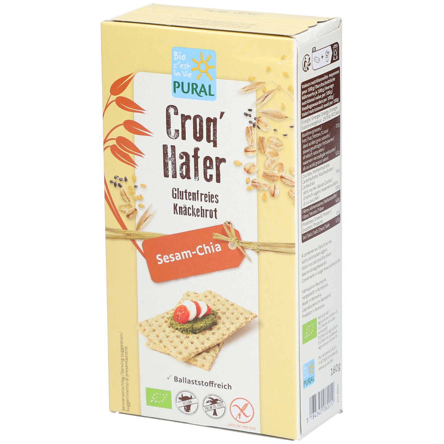 Pural Croq'Hafer Sesam Chia glutenfrei 160 g Futter