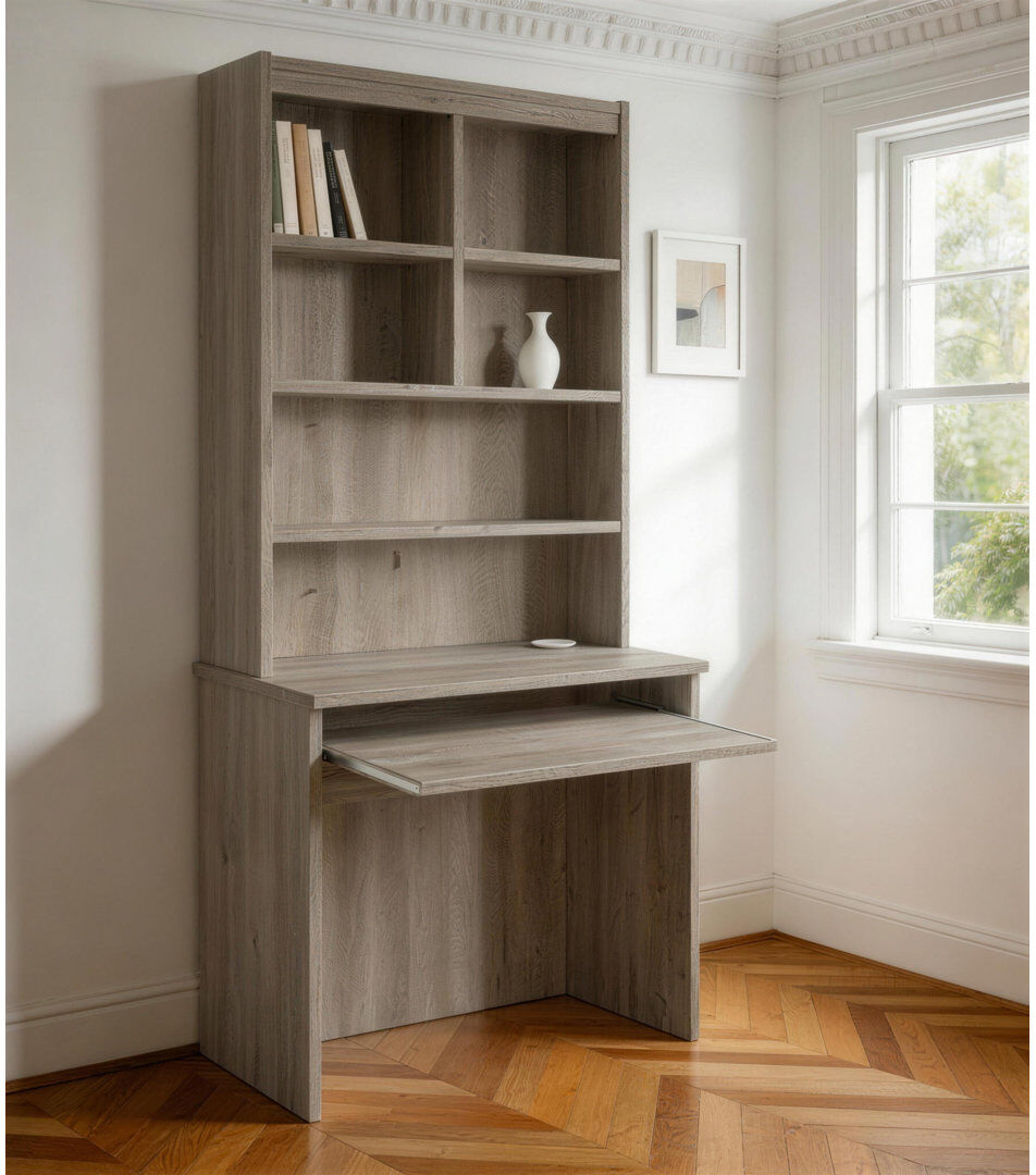 17 Stories Haajirah Computer Desk Grey 182cm H X 85cm W X 54cm D