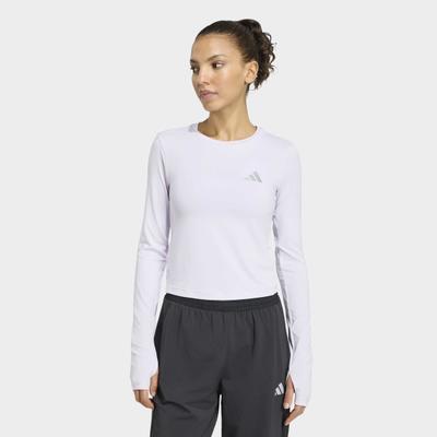 Laufshirt ADIDAS PERFORMANCE "ADI365 RUNNING ESSENTIALS LONGSLEEVE", Damen, Gr. L, frozen lila, Obermaterial: 88% Polyester, 12% Elasthan, Rundhals, Shirts Laufshirt
