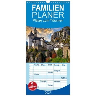 Familienplaner 2027 - Plätze zum Träumen mit 5 Spalten (Wandkalender, 21 x 45 cm) CALVENDO
