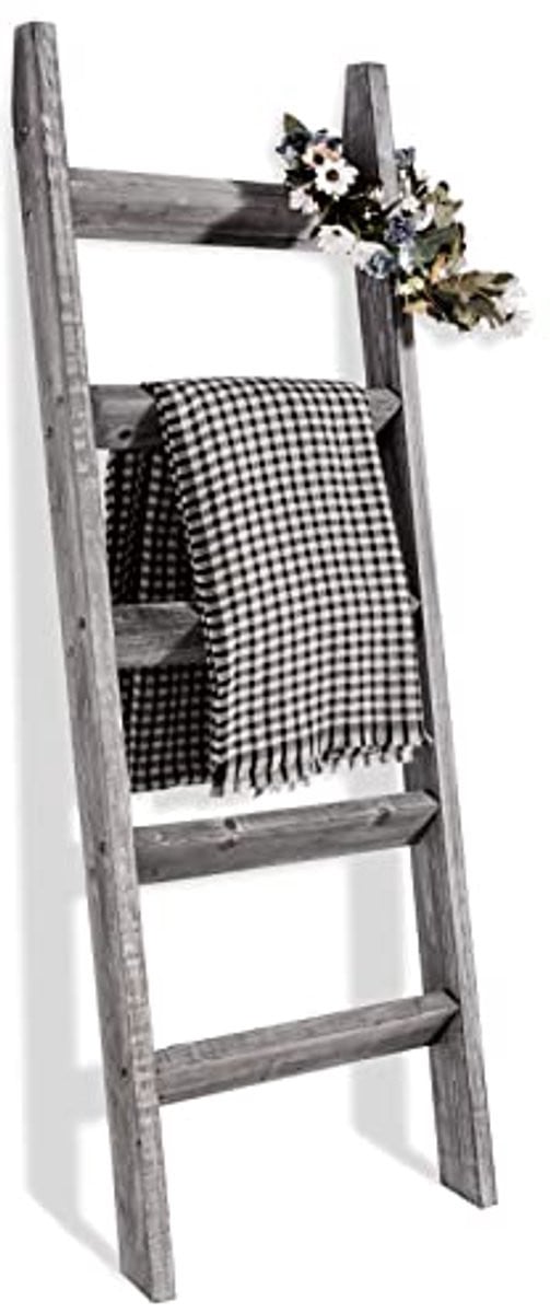 Houten Decoratieve Wandladder voor Beddengoed, Handdoeken en Decoratie