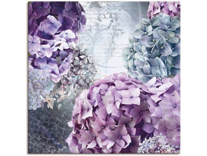 Leinwandbild ARTLAND Blau und Grau Hortensie , blau (farbe bild(er): blau), B:40cm H:40cm, Bilder, Leinwandbild, auf Holzrahmen gespannt