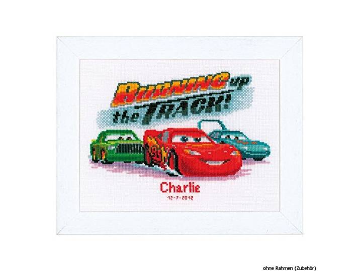 Vervaco Tellmonsterverpakking Lightning McQueen Aida kruisborduurpakket om uit te kiezen, wit, 25 x 19 x 0,3 cm