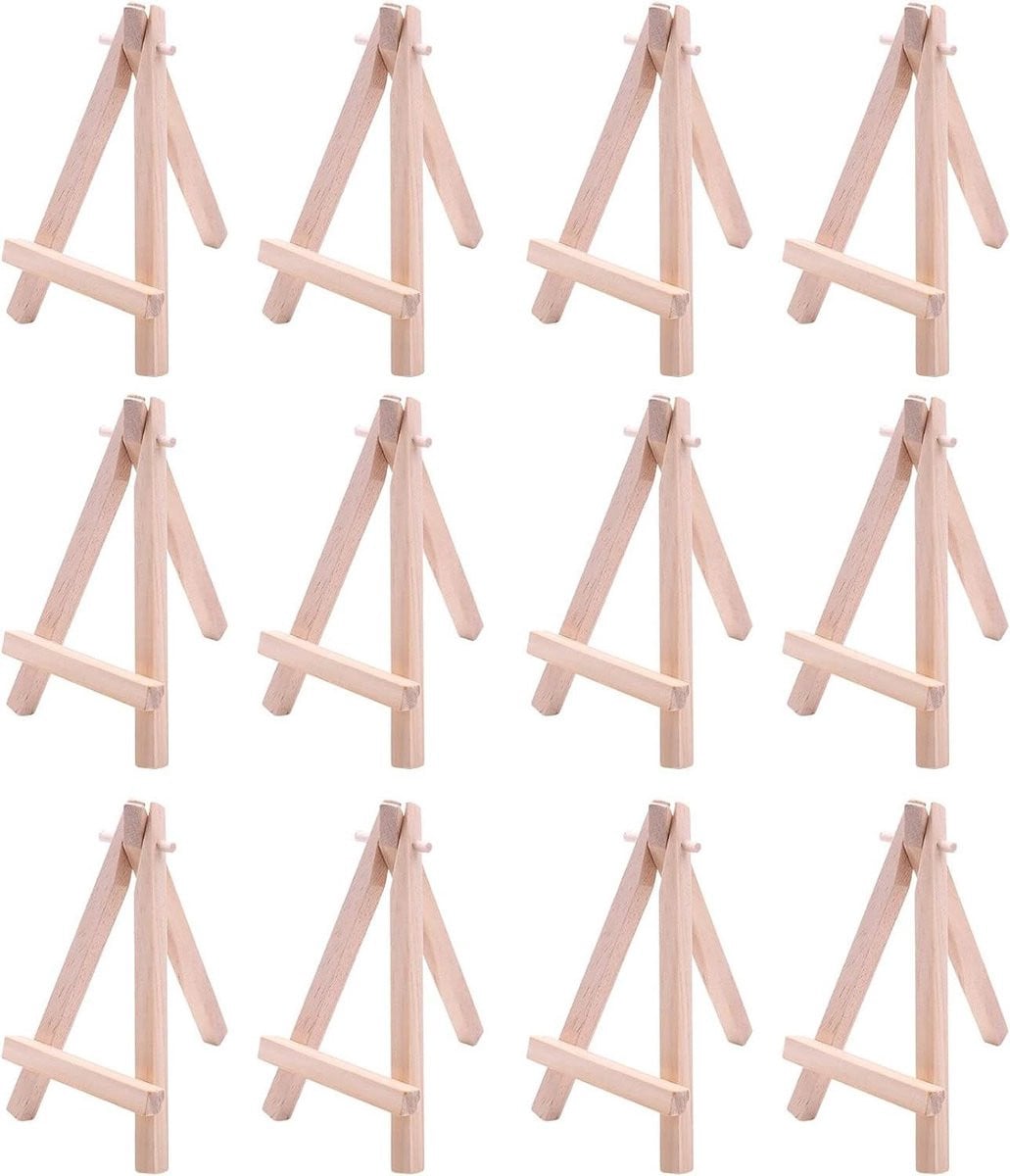 Mini Houten Display Ezel - Opvouwbaar en Lichtgewicht Statief voor Kleine Kunstwerken
