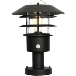 Elstead Lighting Helsingor Sockelleuchte mit PIR-Bewegungsmelder Schwarz E27 IP44