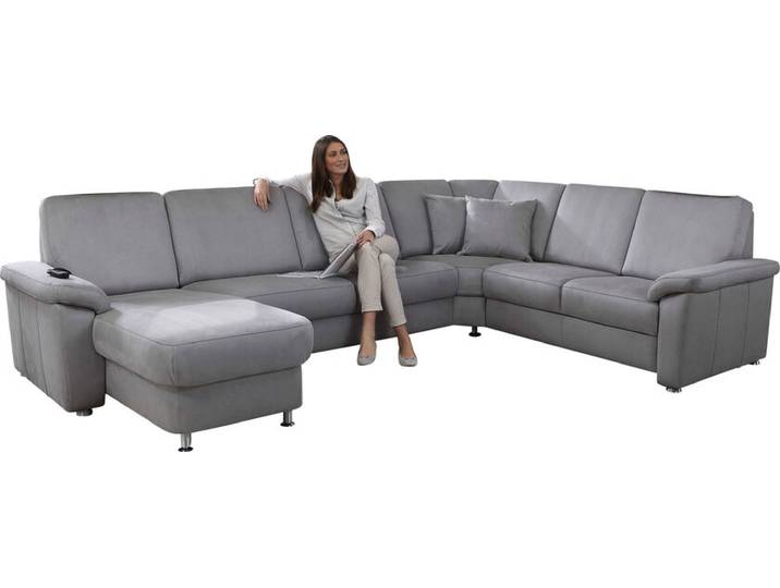 Ecksofa Genk Stoffbezug Grau