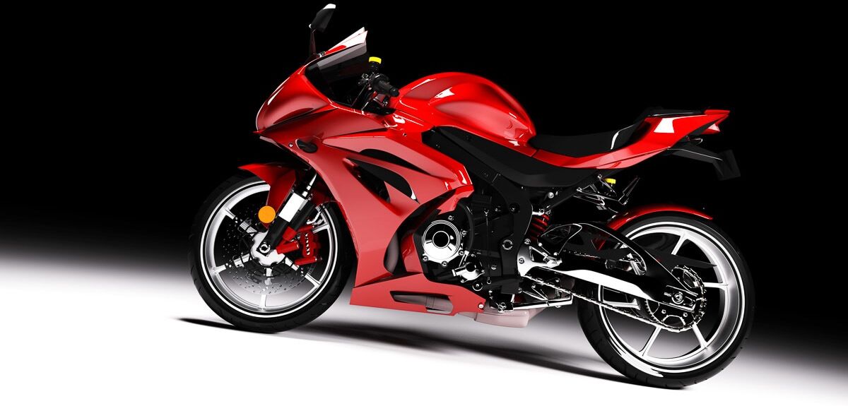 Fototapete PAPERMOON "Rotes Sportmotorrad", bunt, B:4m L:2,6m, Vlies, Tapeten, Fototapete