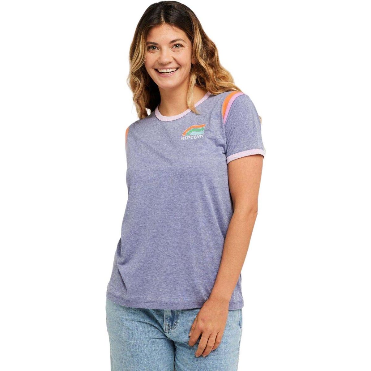 RipCurl Surf Side Ringer Tee navy (0049) M 0OXWTE-0049-M