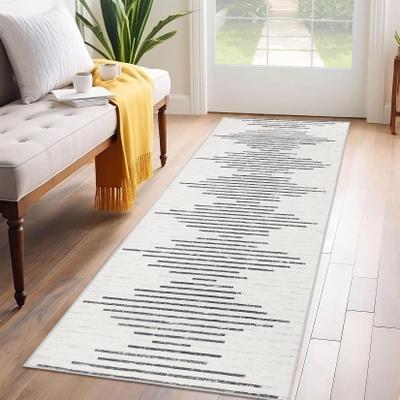 Garvee Modern Geometric Double Stripes Area Rug
