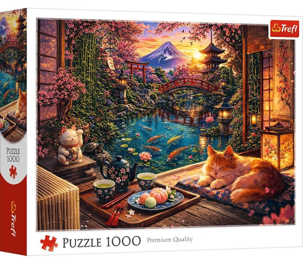 Trefl Puzzel van 1000 stukjes: Een huis in een kersenbloesemtuin