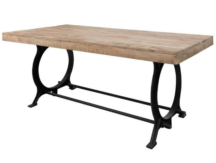 Massivmoebel24 Esstisch INDUSTRIAL Altholz Massivholz (Massivholz zerlegt 68 kg INDUSTRIAL #27), Altholz 180x90x80 cm (BxTxH) lackiert