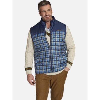 Steppweste CHARLES COLBY "Steppweste DUKE AKKARIN", Herren, Gr. 62, blau (dunkelblau kariert), Obermaterial: 100% Polyester COOLMAX PES(Coolmax)., Westen Steppweste