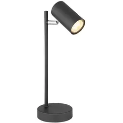 Schreibtischlampe verstellbar Nachttischlampe Leseleuchte Leselampe schwarz Tisch, verchromt, Metall, 1x GU10 Fassung, DxH 12x35 cm