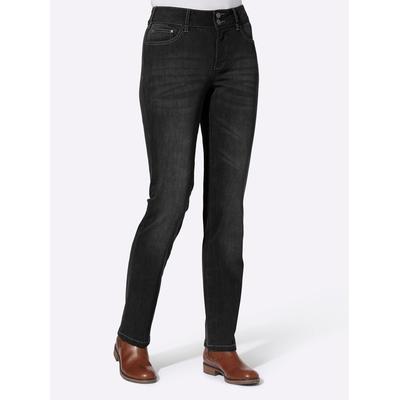 Bequeme Jeans CASUAL LOOKS, Damen, Gr. 40, Normalgrößen, schwarz (schwarz, denim), 98% Baumwolle, 2% Elasthan, unifarben, lang, Jeans