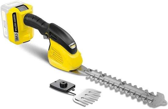 Markenlos Accu-aangedreven 2-in-1 grasmaaier en heggenschaar - Geel
