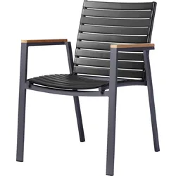 Gartensessel Mood Extreme Anthrazit/Teakholz stapelbar