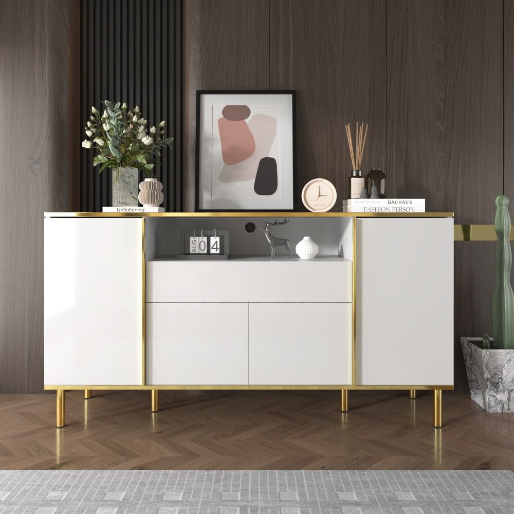 Urban Meuble Aparador blanco de lujo moderno con iluminación led