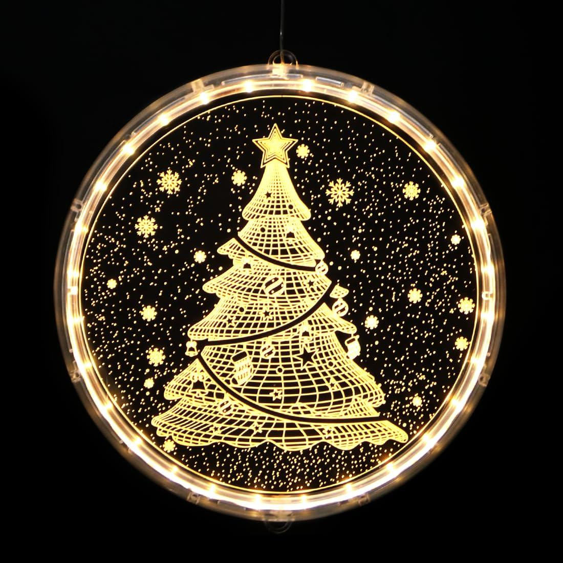 Dripio LED-raamverlichting 3D kerstboom met zuignap, 24 cm