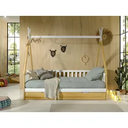 Spielbett "Tipi", natur/weiß