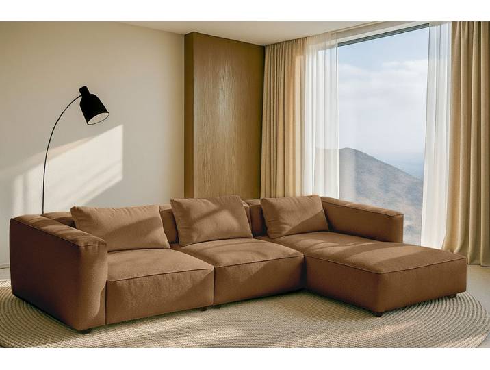 Ecksofa HOME AFFAIRE Tvinnet , braun, B:317cm H:73cm T:166cm, 94% PES 6% NY, Sofas, Ecksofa, Breite 317 cm, extra tiefe Sitzfläche, kubisches Sitzvergnügen