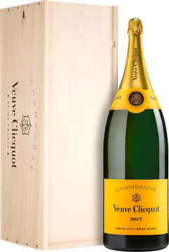 Champagne Veuve Clicquot Salmanazar - Champagner Veuve Clicquot Brut Carte Jaune - Holzkiste - 9L Champagne