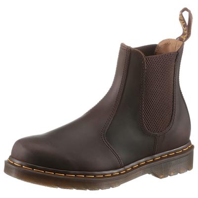 Chelseaboots DR. MARTENS "2976 CRAZY HORSE", Damen, Gr. 37, braun (dunkelbraun), Leder, Schuhe Chelseaboots, Boots, Stiefel mit praktischer Anziehlasche