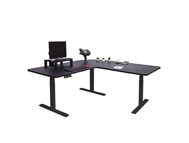 Mendler Eck-Schreibtisch HWC-D40 178x178cm - schwarz, schwarz
